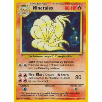 Pokemon Base Set Holo Rare Ninetales #12 [Lightly Played]
