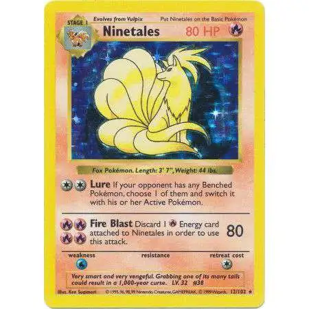 Pokemon Base Set Rare Holo Ninetales #12 [Shadowless]