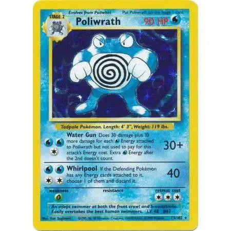 Pokemon Base Set Holo Rare Poliwrath #13 [Lightly Played]