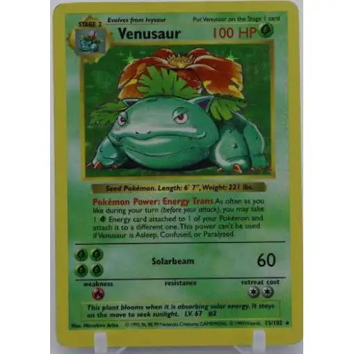 Pokemon Base Set Holo Rare Venusaur #15 [Heavily Played]