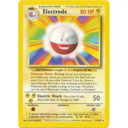 Pokemon Base Set Rare Electrode #21 [Heavily Played]