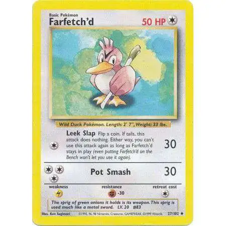Pokemon Base Set Uncommon Farfetch'd #27 [Lightly Played]