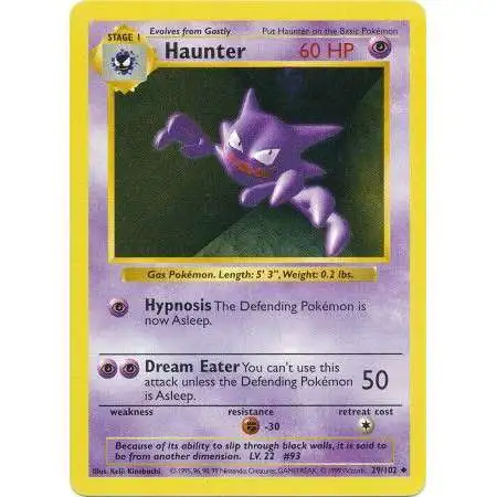 Pokemon Base Set Uncommon Haunter #29 [Shadowless] [Moderately Played]
