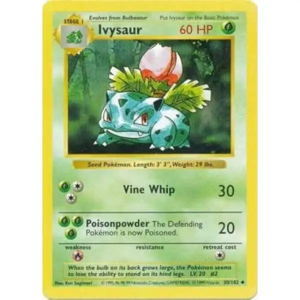 Pokemon Base Set Uncommon Ivysaur #30 [Shadowless]