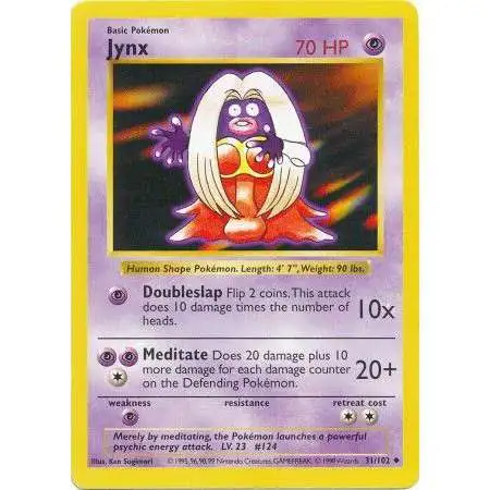 Pokemon Base Set Uncommon Jynx #31 [Shadowless] [Lightly Played]