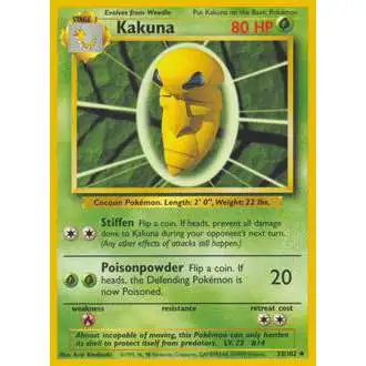 Pokemon Base Set Uncommon Kakuna #33 [Heavily Played]