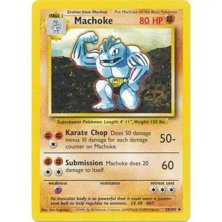 Pokemon Base Set Uncommon Machoke #34 [Moderately Played]