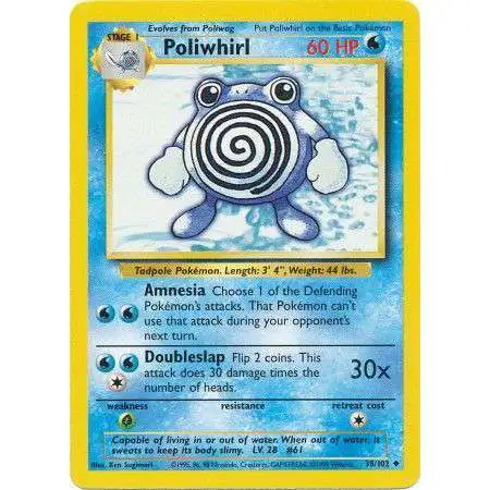 Pokemon Base Set Uncommon Poliwhirl #38 [Lightly Played]