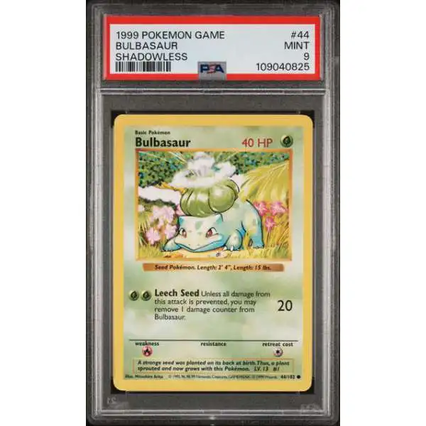 Pokemon Base Set Common Bulbasaur - Shadowless #44 [PSA 9]