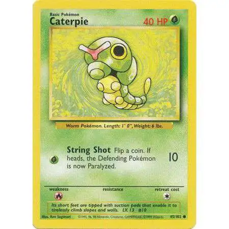Pokemon Base Set Common Caterpie #45 [Moderately Played]