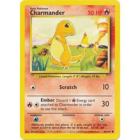 Pokemon Base Set Common Charmander #46 [Lighty Played]