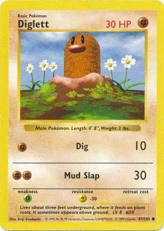 Pokemon Base Set Common Diglett #47 [Shadowless]