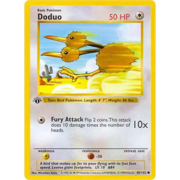 Pokemon Base Set Common Doduo #48 [1st Edition]