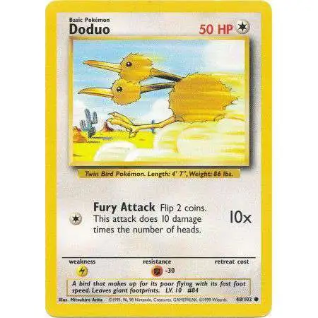 Pokemon Base Set Common Doduo #48 [Damaged]