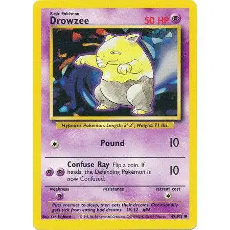 Pokemon Base Set Common Drowzee #49 [Moderately Played]