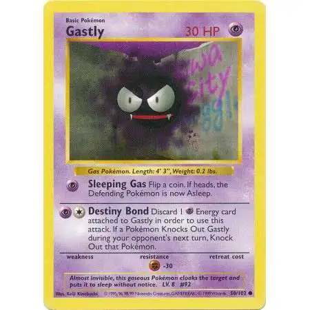 Pokemon Base Set Common Gastly #50 [Shadowless] [Moderately Played]