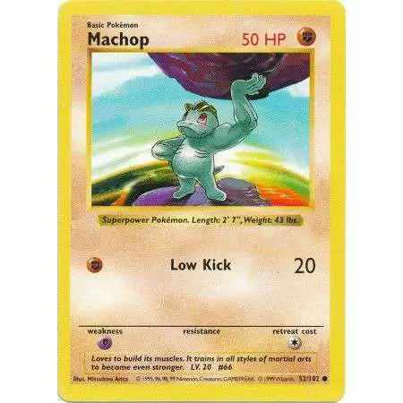 Pokemon Base Set Common Machop #52 [Shadowless] [Moderately Played]