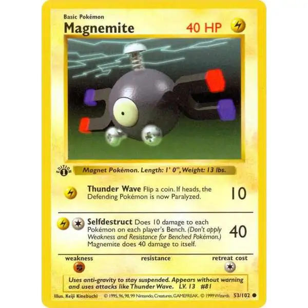 Pokemon Base Set Common Magnemite #53 [1st Edition]
