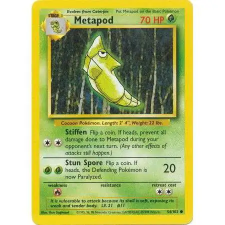 Pokemon Base Set Common Metapod #54 [Lightly Played]
