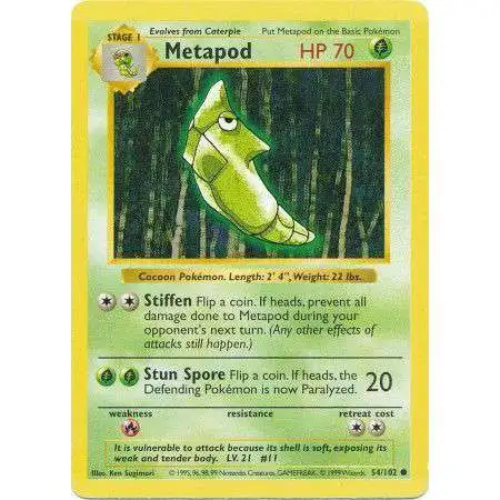 Pokemon Base Set Single Card Common Metapod 54 Shadowless