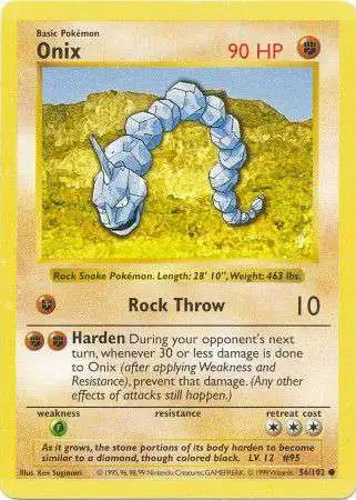 Pokemon Base Set Common Onix #56 [Shadowless]