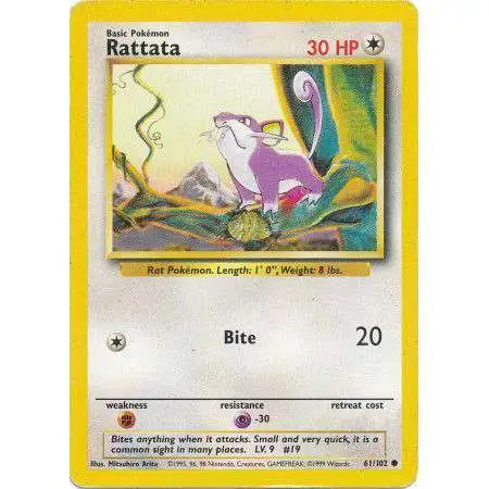 Pokemon Base Set Common Rattata #61