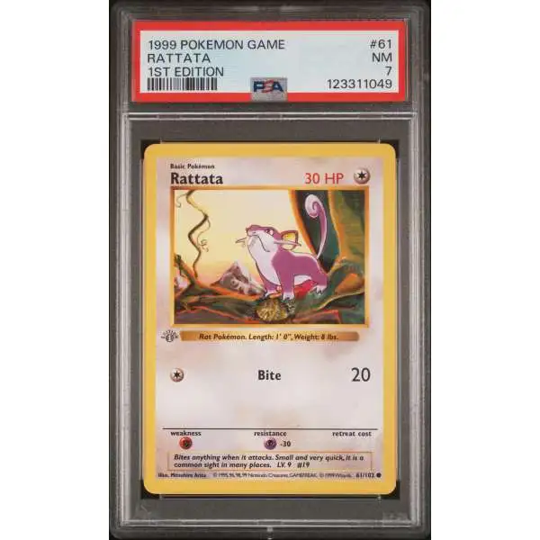 Pokemon Base Set Single Card Common Rattata 61 Shadowless 1st