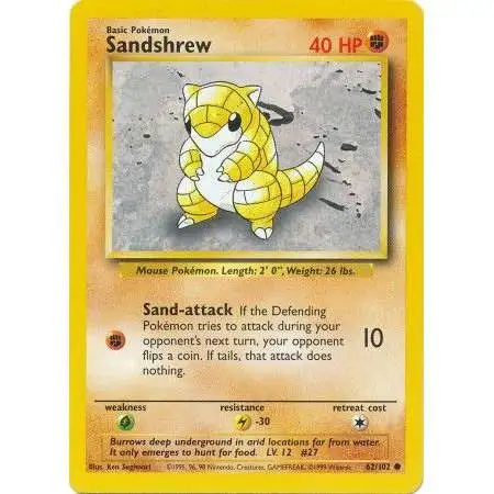 Pokemon Base Set Common Sandshrew #62