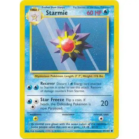 Pokemon Base Set Common Starmie #64 [Moderately Played]