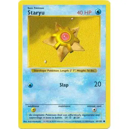 Pokemon Base Set Common Staryu #65 [Shadowless] [Damaged]