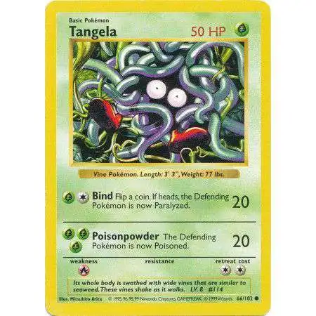 Pokemon Base Set Common Tangela #66 [Shadowless, Lightly Played] [Lightly Played]