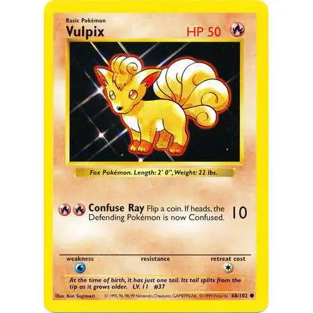 Pokemon Base Set Common Vulpix #68 [Shadowless]