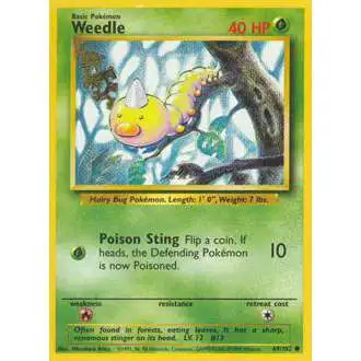 Pokemon Base Set Common Weedle #69 [Moderately Played]