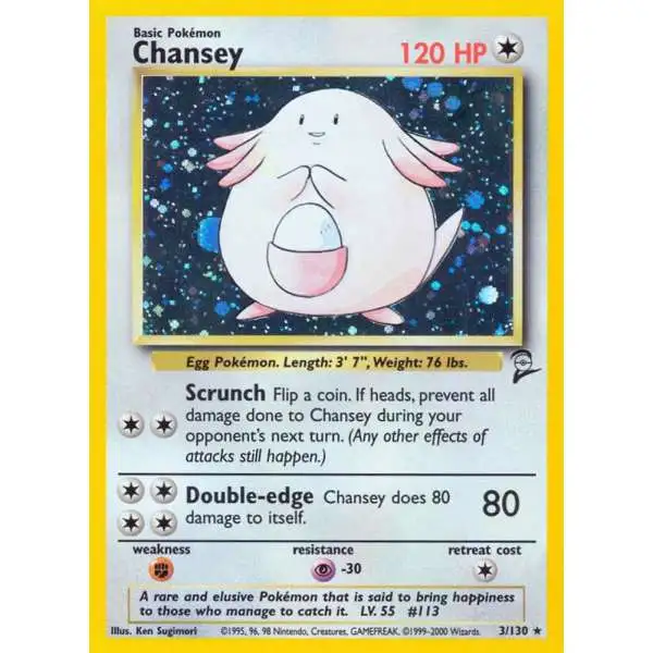 Pokemon Trading Card Game Base Set 2 Holo Rare Chansey #3 [Swirl]