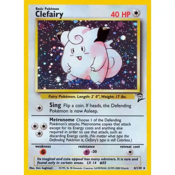 Pokemon Trading Card Game Base Set 2 Holo Rare Clefairy #6 [Lightly Played]