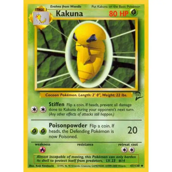 Pokemon Trading Card Game Base Set 2 Uncommon Kakuna #47 [Lightly Played]