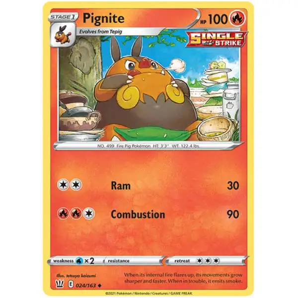 Pokemon Trading Card Game Sword & Shield Battle Styles Uncommon Pignite #24