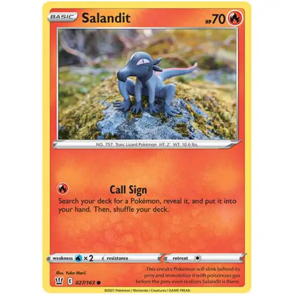 Pokemon Trading Card Game Sword & Shield Battle Styles Common Salandit #27