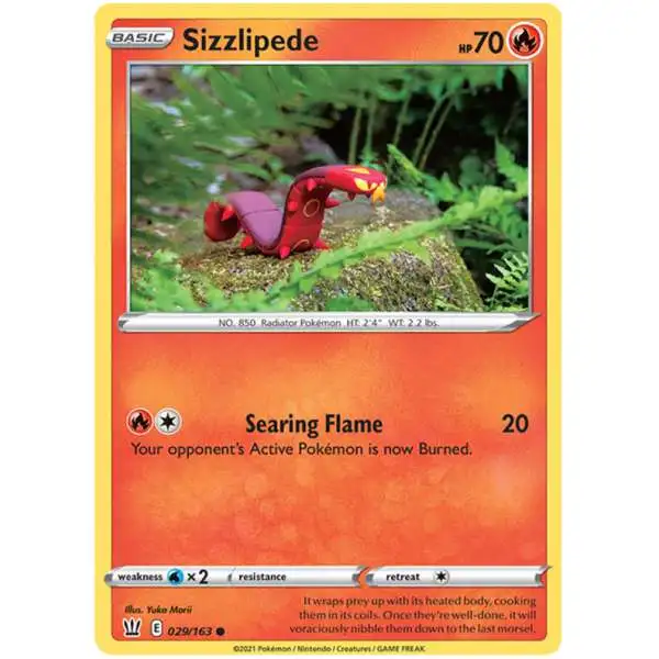 Pokemon Trading Card Game Sword & Shield Battle Styles Common Sizzlipede #29