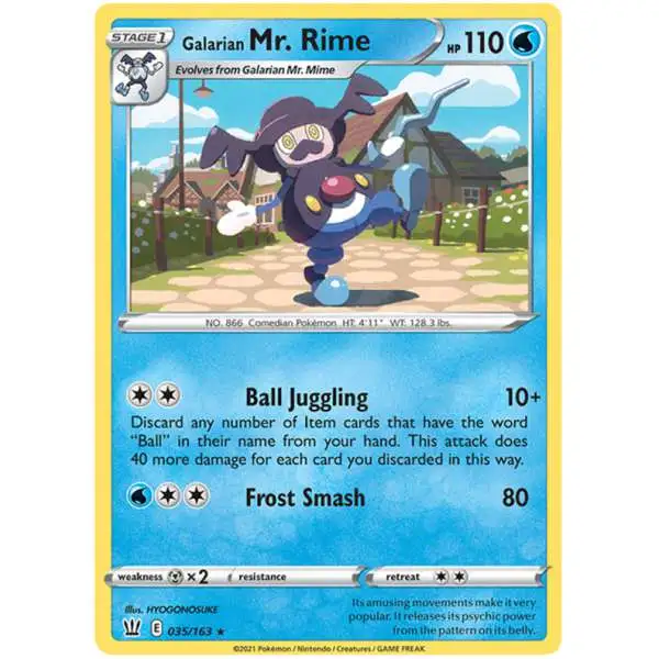 Pokemon Trading Card Game Sword & Shield Battle Styles Rare Galarian Mr. Rime #35