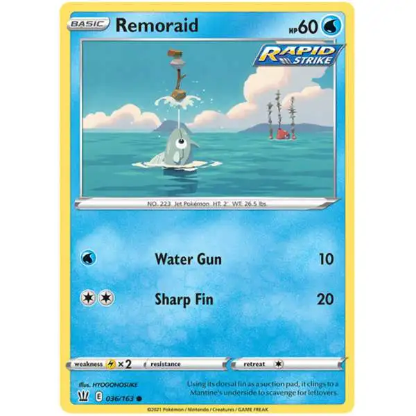 Pokemon Trading Card Game Sword & Shield Battle Styles Common Remoraid #36