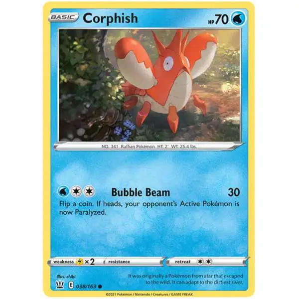 Pokemon Trading Card Game Sword & Shield Battle Styles Common Corphish #38