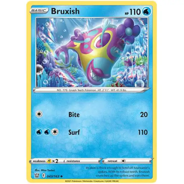 Pokemon Trading Card Game Sword & Shield Battle Styles Uncommon Bruxish #43