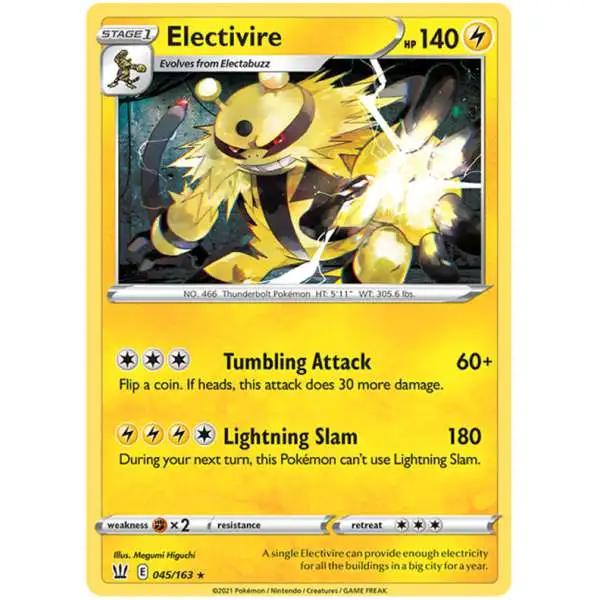 Pokemon Trading Card Game Sword & Shield Battle Styles Rare Electivire #45