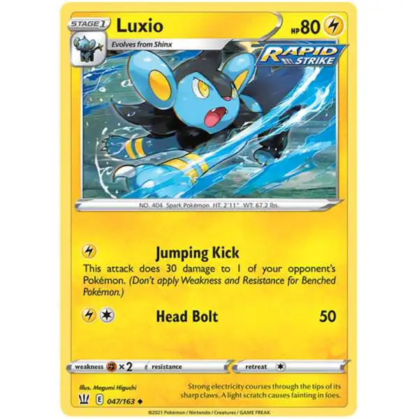 Pokemon Trading Card Game Sword & Shield Battle Styles Uncommon Luxio #47