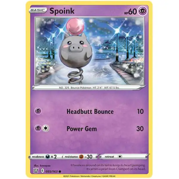 Pokemon Trading Card Game Obsidian Flames Single Card Common Spoink 90 ...