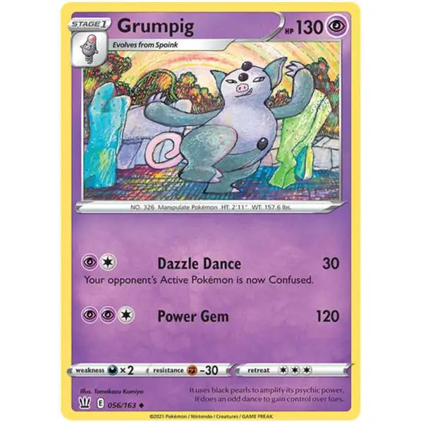 Pokemon Trading Card Game Sword & Shield Battle Styles Uncommon Grumpig #56