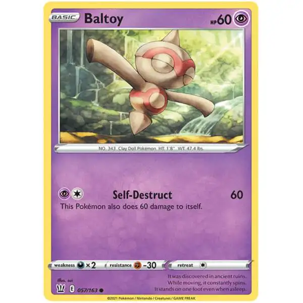 Pokemon Trading Card Game Sword & Shield Battle Styles Common Baltoy #57