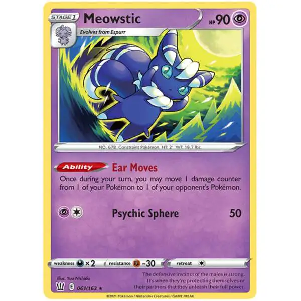 Pokemon Trading Card Game Sword & Shield Battle Styles Holo Rare Meowstic #61