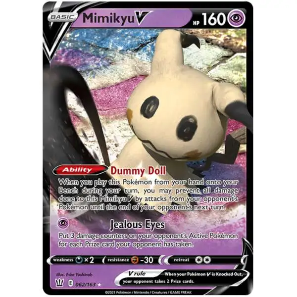 Pokemon Trading Card Game Sword & Shield Battle Styles Ultra Rare Mimikyu V #62